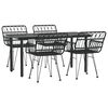 vidaXL 5dílný zahradní jídelní set černý polyratan