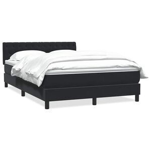 vidaXL Box spring postel s matrac&iacute; čern&aacute; 160x210 cm samet