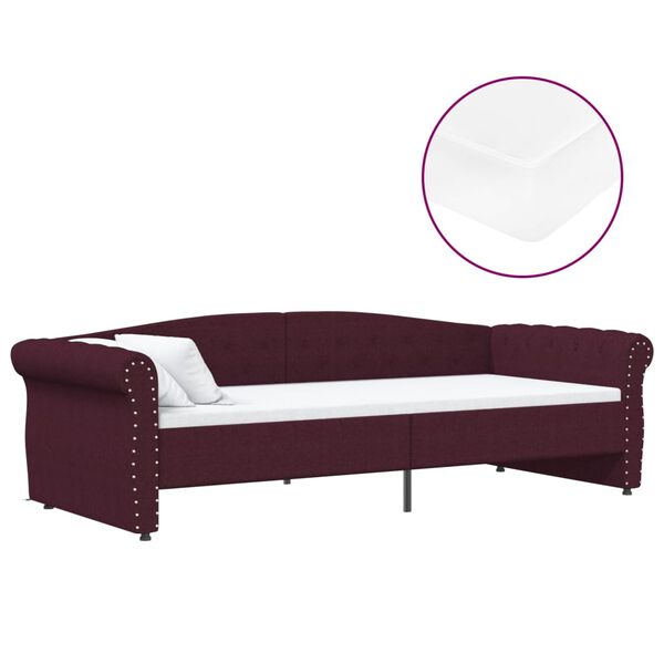 vidaXL V&aacute;lenda s matrac&iacute; a USB fialov&aacute; textil 90 x 200 cm