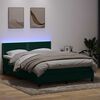 vidaXL Box spring postel s matrac&iacute; a LED tmavě zelen&aacute; 160x210 cm samet