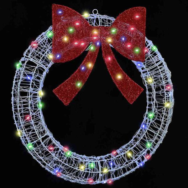 vidaXL Věnec s 60 LED diodami Vícebarevný 75 cm Akryl