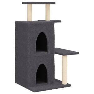 vidaXL &Scaron;krabadlo pro kočky se sisalov&yacute;mi sloupky tmavě &scaron;ed&eacute; 97 cm