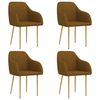 vidaXL J&iacute;deln&iacute; židle 4 ks hněd&eacute; samet