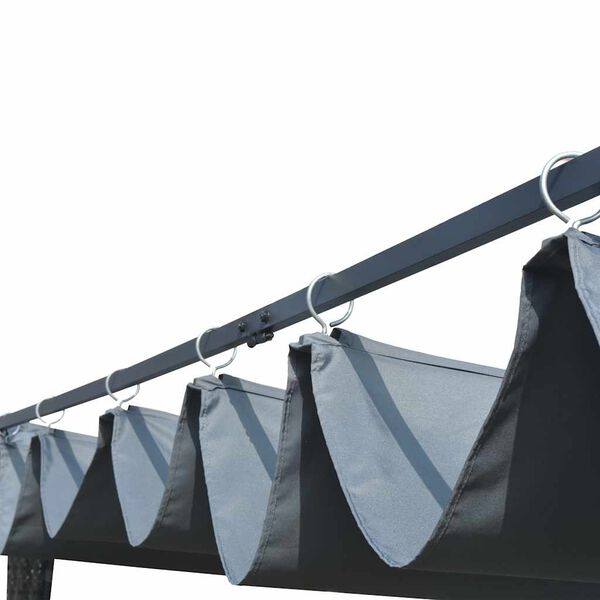 vidaXL Altán se střechou polyratan 300x300x220 cm šedý a antracitový