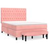 vidaXL Box spring postel s matrac&iacute; růžov&aacute; 140x190 cm samet