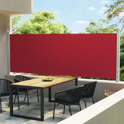 vidaXL Zatahovací boční markýza / zástěna 600 x 160 cm červená