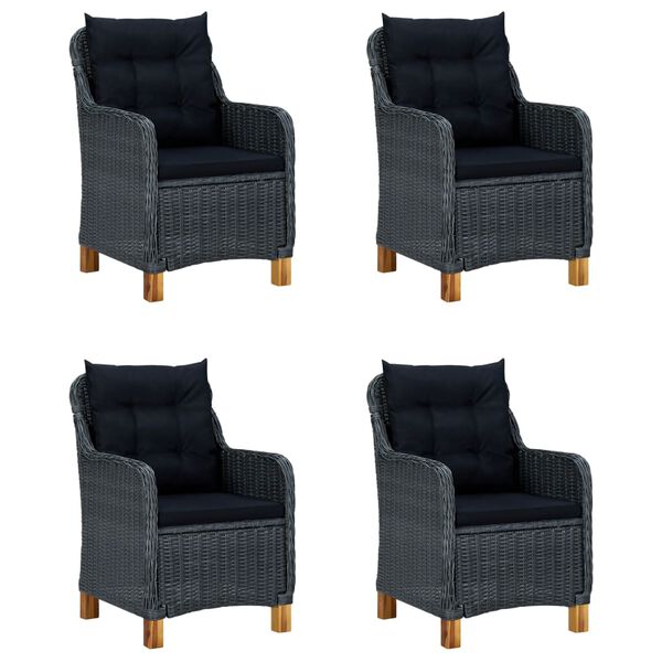 vidaXL 5d&iacute;ln&yacute; zahradn&iacute; j&iacute;deln&iacute; set tmavě &scaron;ed&yacute;