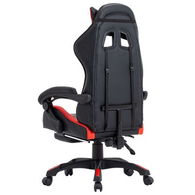 vidaXL Herní židle s podnožkou červená a černá umělá kůže