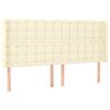 vidaXL Čelo postele typu u&scaron;&aacute;k kr&eacute;mov&eacute; 163x16x118/128 cm uměl&aacute; kůže