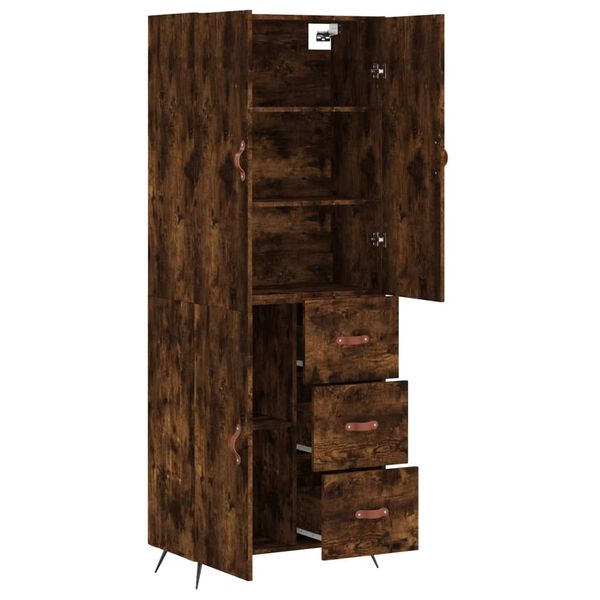 vidaXL Skř&iacute;ň highboard kouřov&yacute; dub 69,5 x 34 x 180 cm kompozitn&iacute; dřevo