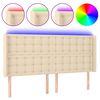 vidaXL Čelo postele s LED kr&eacute;mov&eacute; 203 x 16 x 118/128 cm textil