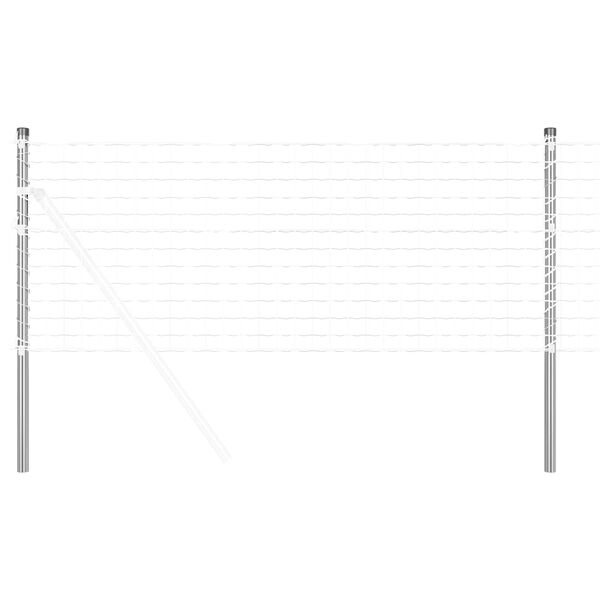 vidaXL Plotov&yacute; sloupek. 2 pcs Stř&iacute;brn&aacute; 70 cm Pr&aacute;&scaron;kově lakovan&aacute; ocel