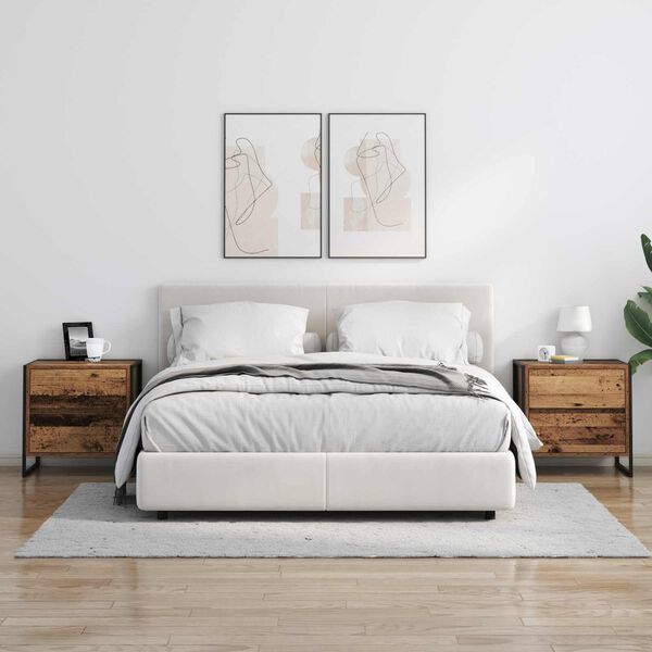 vidaXL Nočn&iacute; stolek Star&eacute; dřevo 50 x 39.5 x 50 cm kompozitn&iacute; dřevo