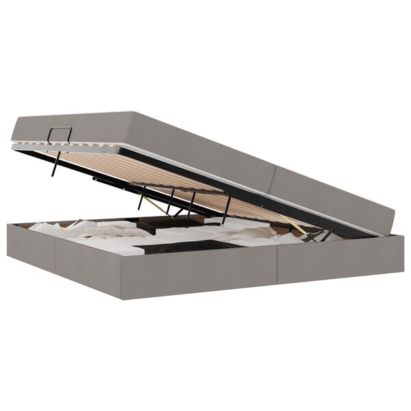 vidaXL Postel s &uacute;ložn&yacute;m prostorem a matrac&iacute; Taupe 200 x 200 cm