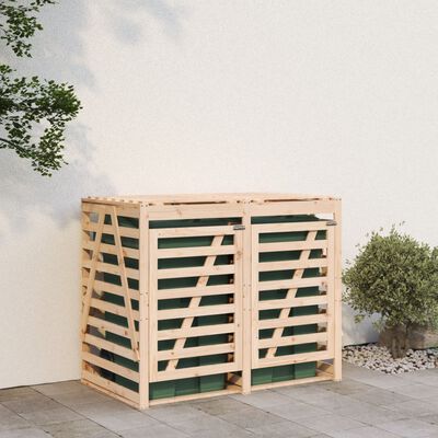 vidaXL Úložný box na dvě popelnice masivní borové dřevo