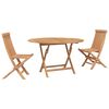 vidaXL Zahradn&iacute; bistro set 3 pcs Př&iacute;rodn&iacute; Pevn&eacute; teakov&eacute; dřevo