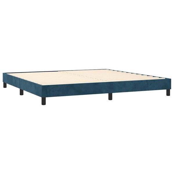 vidaXL Box spring postel s matrac&iacute; tmavě modr&aacute; 200x200 cm samet