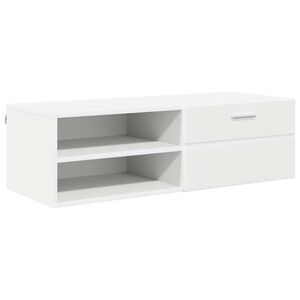 vidaXL Dřevěn&aacute; skř&iacute;ň N&aacute;stěnn&yacute; B&iacute;l&aacute; 100,5 x 39 x 30 cm kompozitn&iacute; dřevo