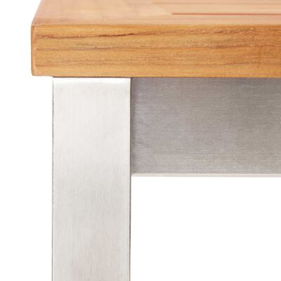 vidaXL Barové židle 2 ks masivní akáciové dřevo a nerezová ocel