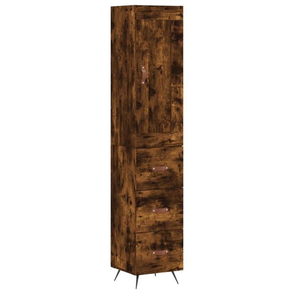 vidaXL Skř&iacute;ň highboard kouřov&yacute; dub 34,5 x 34 x 180 cm kompozitn&iacute; dřevo