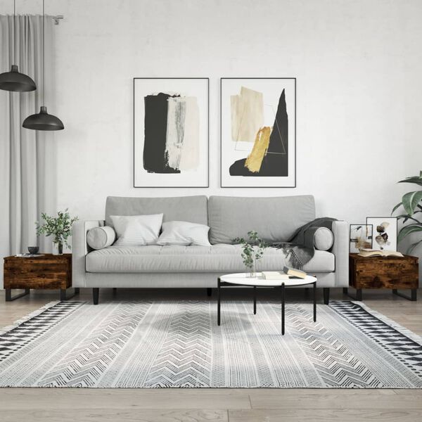 vidaXL Konferenčn&iacute; stolky 2 ks kouřov&yacute; dub 50x46x35cm kompozitn&iacute; dřevo