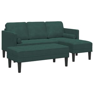 vidaXL Set pohovek 2 ks Tmavě zelen&aacute; Polyester