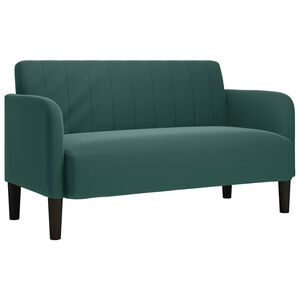 vidaXL Loveseat Sofa Tmavě zelen&aacute; 109 cm samet