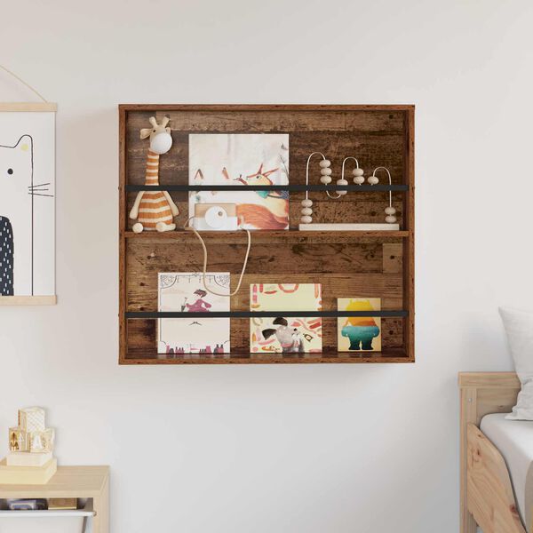 vidaXL Reg&aacute;l na časopisy Star&eacute; dřevo 80 x 12 x 70 cm kompozitn&iacute; dřevo