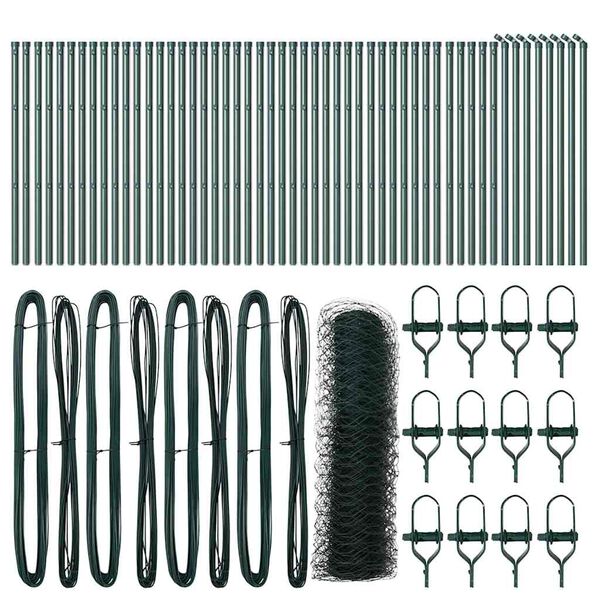 vidaXL Plotov&yacute; sloupek. Zelen&aacute; 100 x 0,8 m (50 mm s&iacute;ť) Ocel a PVC