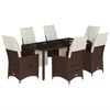 vidaXL 7d&iacute;ln&yacute; zahradn&iacute; bistro set s podu&scaron;kami hněd&yacute; polyratan