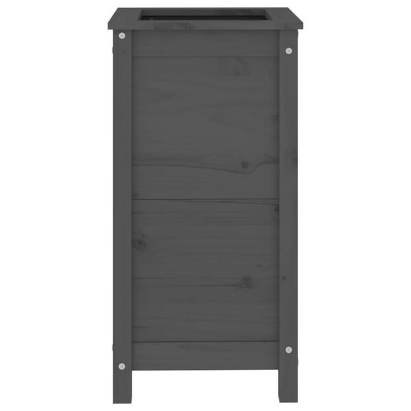 vidaXL Zahradní truhlík šedý 40 x 40 x 78 cm masivní borové dřevo