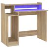 vidaXL Psac&iacute; stůl s LED světly dub sonoma 97x45x90 cm kompozitn&iacute; dřevo