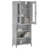 vidaXL Skř&iacute;ň highboard betonově &scaron;ed&aacute; 69,5x34x180 cm kompozitn&iacute; dřevo