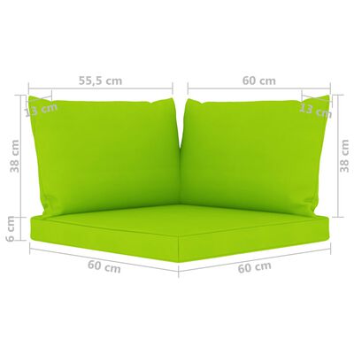 vidaXL 5dílná zahradní sedací souprava s jasně zelenými poduškami