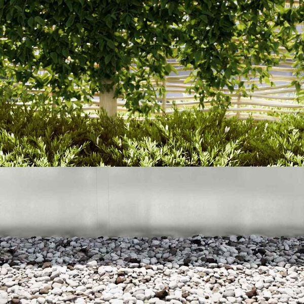 vidaXL Okraj tr&aacute;vn&iacute;ku 10 pcs Stř&iacute;brn&aacute; 100 x 0,05 x 20 cm Nerezov&aacute; ocel