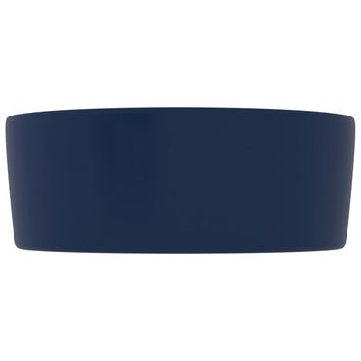 vidaXL Luxusní umyvadlo kulaté matné tmavě modré 40 x 15 cm keramické