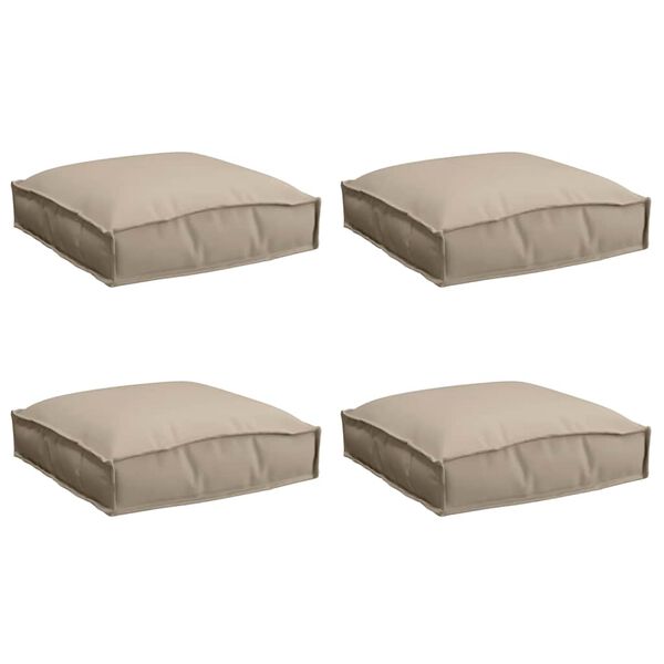 vidaXL Pol&scaron;t&aacute;ř 4 pcs Taupe 40 x 40 x 8 cm Oxford l&aacute;tka