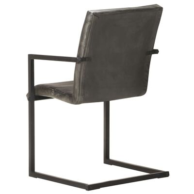 vidaXL Konzolové jídelní židle 4 ks šedé pravá kůže