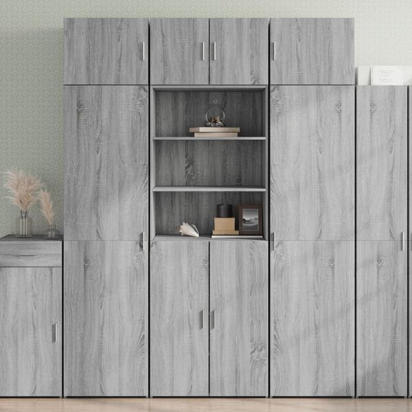 vidaXL Skř&iacute;ň highboard &scaron;ed&aacute; sonoma 70 x 42,5 x 185 cm kompozitn&iacute; dřevo