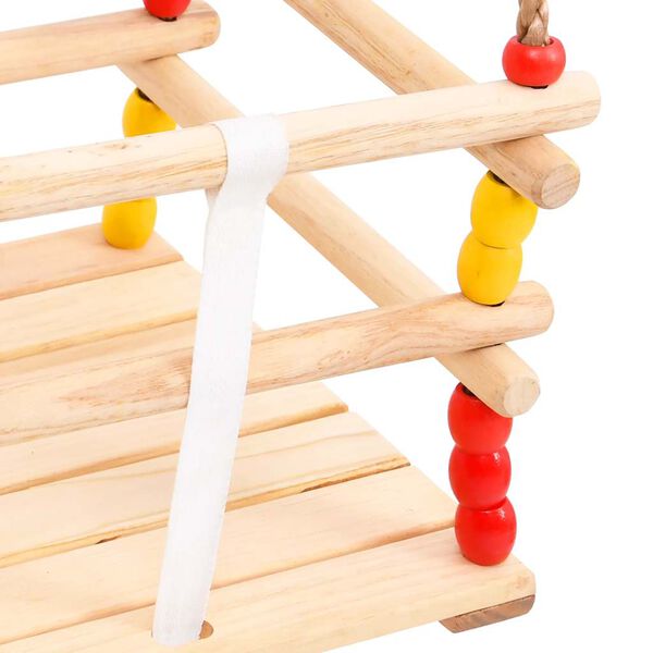 vidaXL Houpačka pro batolata s bezpečnostním pásem masivní borovice