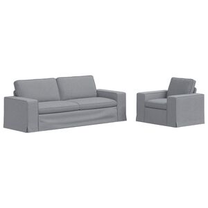 vidaXL Set pohovek 2 ks Světle &scaron;ed&aacute; textil
