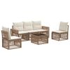 vidaXL Sada zahradn&iacute;ch pohovek 6 pcs Beige a kr&eacute;mov&aacute; b&iacute;l&aacute; polyratan