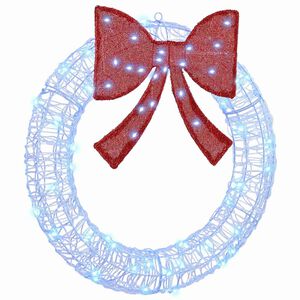 vidaXL Věnec s 60 LED diodami Modr&aacute; 76 x 76 x 8,5 cm Akryl