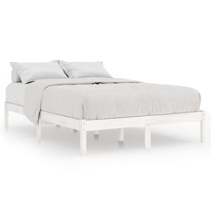 vidaXL R&aacute;m postele b&iacute;l&yacute; masivn&iacute; borov&eacute; dřevo 140 x 190 cm
