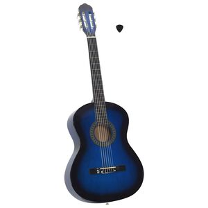 vidaXL Klasick&aacute; kytara pro zač&aacute;tečn&iacute;ky modr&aacute; 4/4 39'' basswood