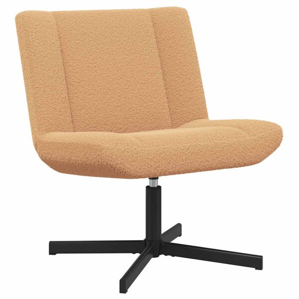 vidaXL Otočn&aacute; židle B&eacute;žov&aacute; 63 x 75 x 76 cm Ovč&iacute; kůže