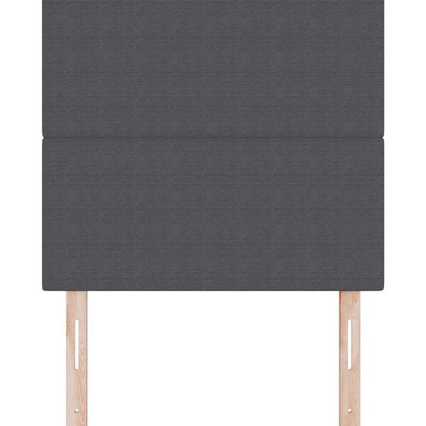 vidaXL Čelo postele s čelo Tmavě &scaron;ed&aacute; 90 cm Hladk&aacute; l&aacute;tka