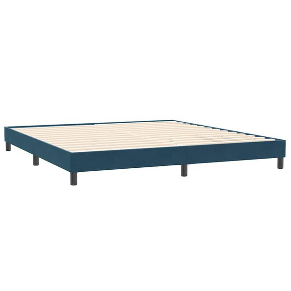 vidaXL Postel Box Spring bez matrace tmavě modr&aacute; 200x220 cm samet