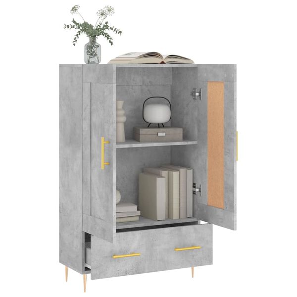 vidaXL Skř&iacute;ň highboard betonově &scaron;ed&aacute; 69,5x31x115 cm kompozitn&iacute; dřevo