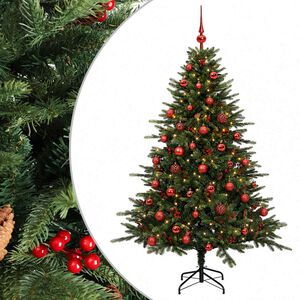 vidaXL Uměl&yacute; v&aacute;nočn&iacute; stromek s v&aacute;nočn&iacute;mi koulemi 120 cm 150 LED